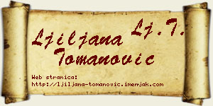 Ljiljana Tomanović vizit kartica